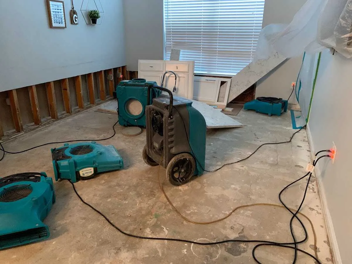 Dehumidifier in flood-cut room for Water Extraction & Removal in Hyrum